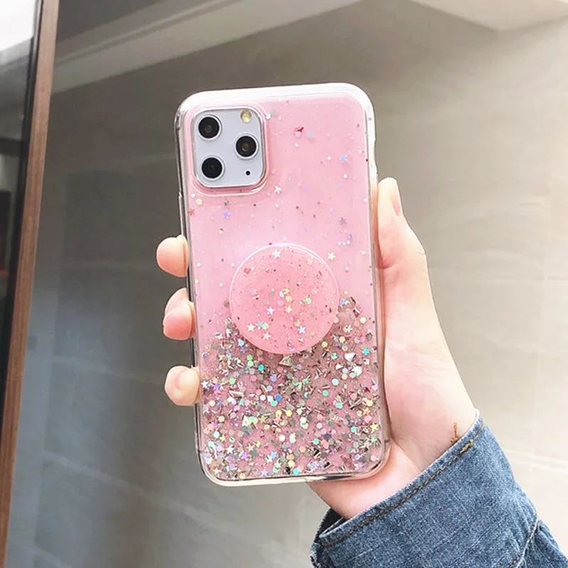 Pink Case iPhone 12 Pro Max Case With Built In Popsocket