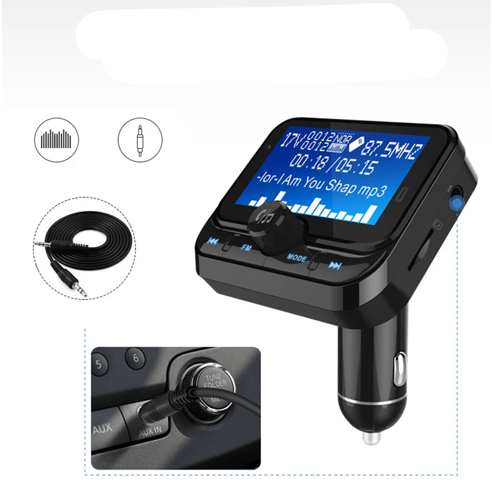 AUX вход стерео MP3-плеер Радио адаптер fm-передатчик Bluetooth Электронный беспроводной 1," ЖК-дисплей серебряные аксессуары