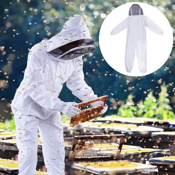 

Full Body Beekeeping Jacket Clothing Veil Hood Hat Clothes Suit Protective Beekeeping Suit Beekeepers Beekeeping Equipment #7