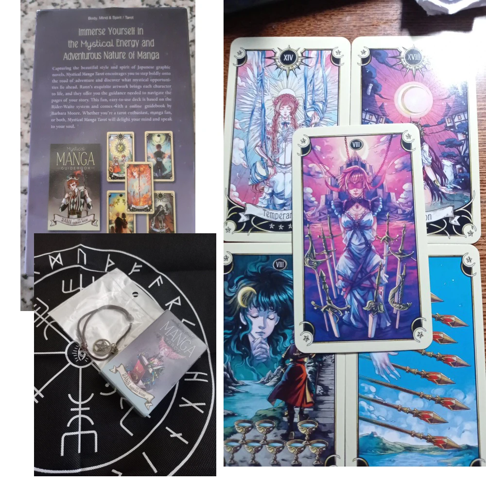 Tarot oracle card mysterious divination comics Tarot card female girl card game board game English playing cards with PDF guide