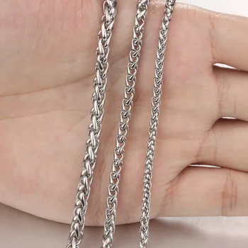 

OPK 5pcs/Lot Cuban Link Chain Fashion Top 316L Stainless Steel Chain Necklace Box Chain Width 3mm 4mm Wholesale Chic 326