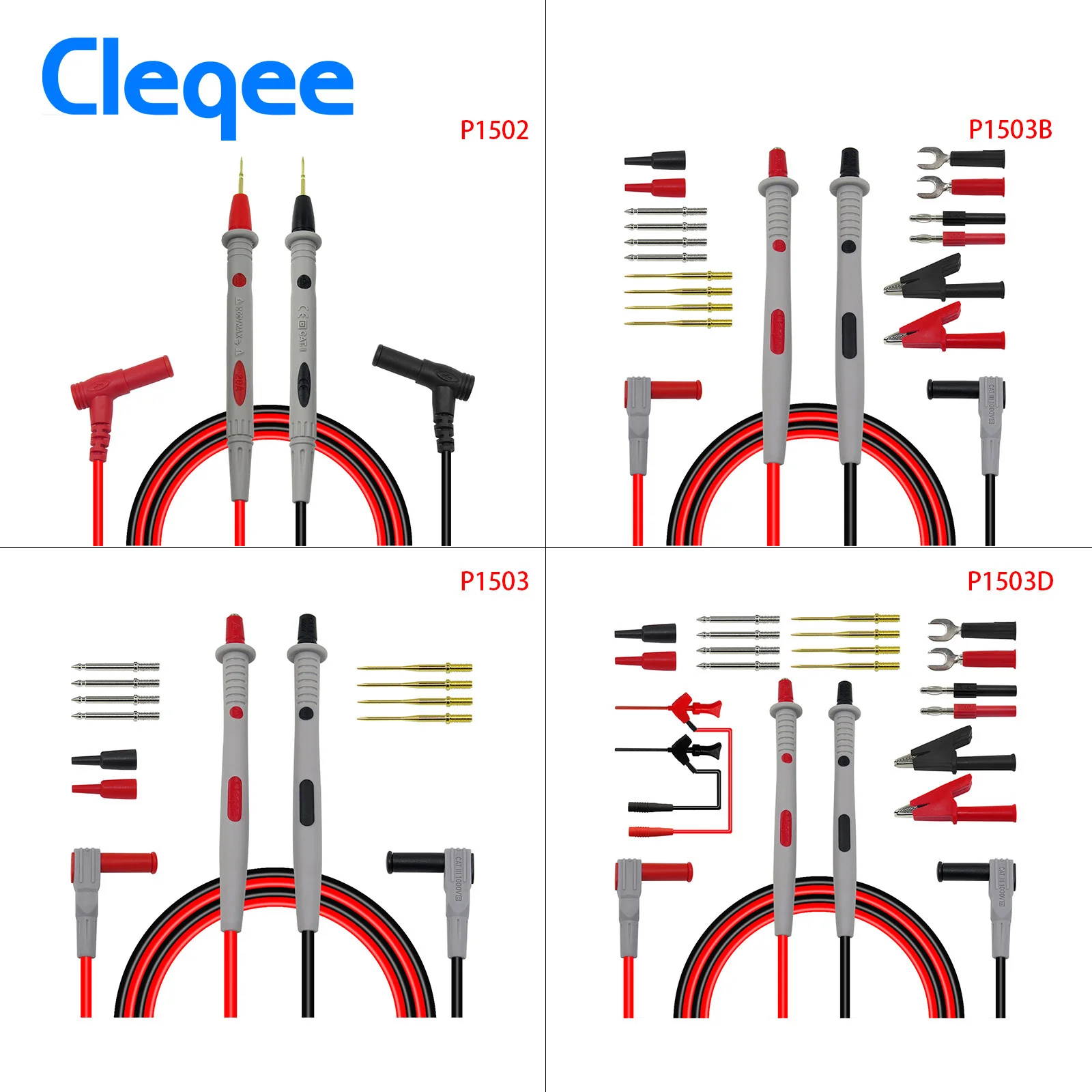 

Cleqee Multimeter probe probes replaceable needles test leads kits probes for digital multimeter cable feeler for multimeter