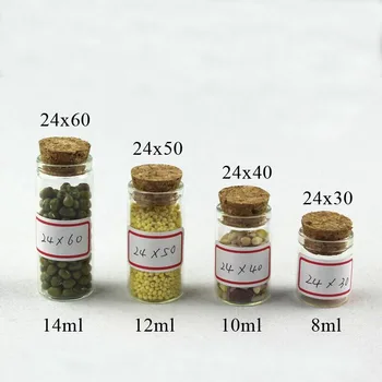 

100PCS 5/8/10/12/14ml Tube Glass Bottle Vials Tiny Clear Mini Glass Bottles With Corks Stopper DIY Handmade Wishing Bottle Decor