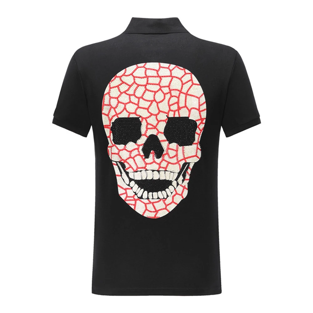 DUYOU crystal skull, повседневные мужские Поло, новинка, летние мужские Поло, хлопковые рубашки с коротким рукавом, брендовая одежда 67703