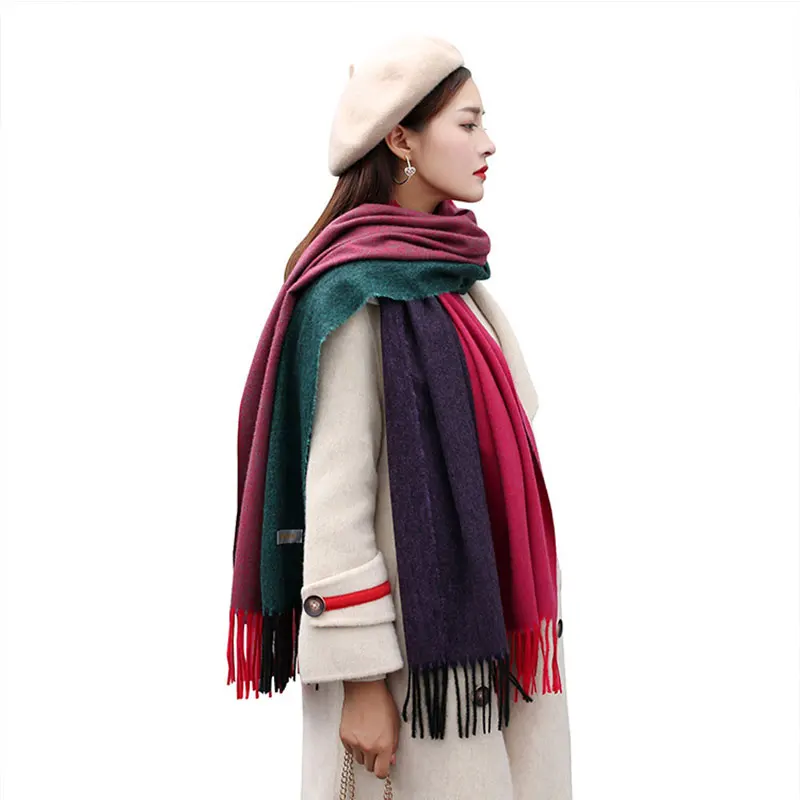 

2019 Winter Hijab Shawl Cashmere Scarf Women Bandana Muslim Hijab Pashmina Poncho Echarpe Scarves Foulard Femme Desigual Brand