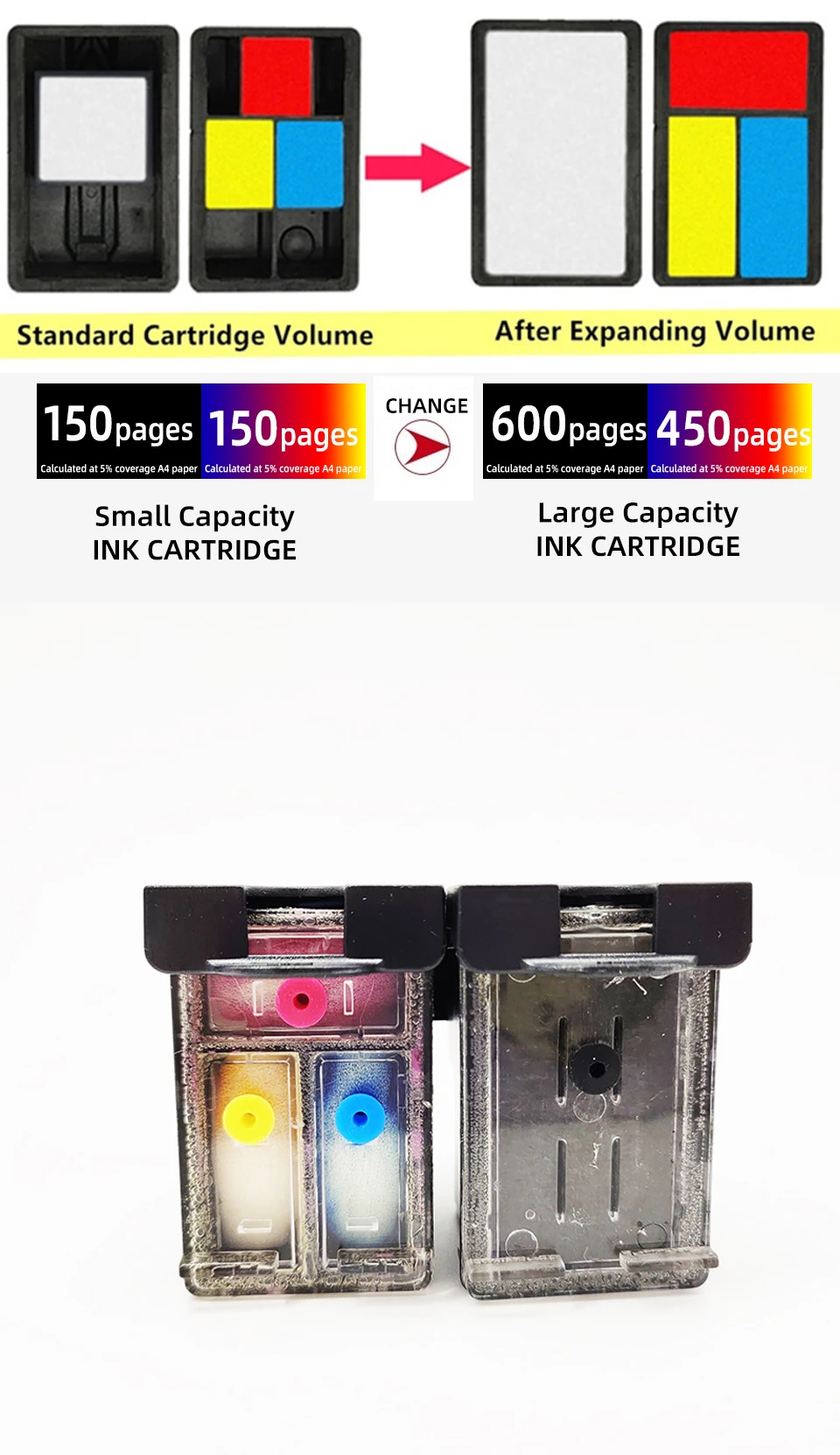 Vilaxh-cartucho de tinta recargable, para impresora hp 304 xl, Deskjet 304,  2620, 2630, 2632, 3720, envy 3730, 5010, 5030, 5020 - AliExpress  Ordenadores y oficina