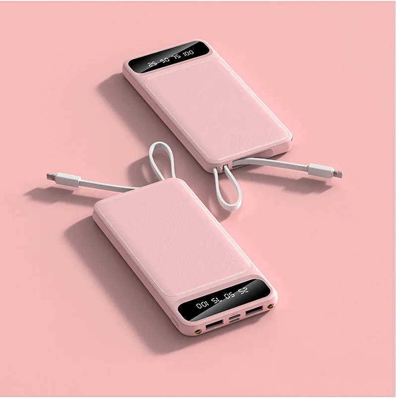 10000mAh Power Bank Portable Charging External Battery Power Bank Dual Usb Fast Charge Small Charging Treasure For Xiaomi - Color: 3