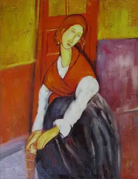 

100%Handmade Modigliani Portrait of Jeanne Hebuterne Repro, Hand Painted Oil Painting