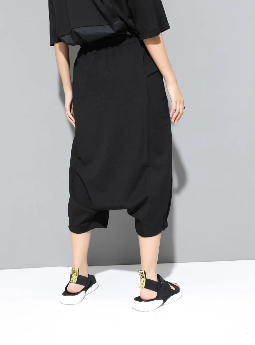 ASYMSAY New Women Harem Pants Female Elastic High Waist Casual Loose Calf Length Pants Fashion Tide AL1480