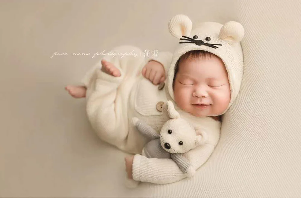 Baby Newborn Photography Props Mouse Doll Baby Boy Girl Romper Bodysuits Outfit  Photography Baby Studio Shooting Props Clothing newborn photography near me