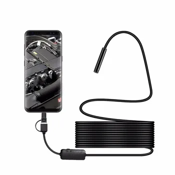

8MM Micro USB Type-c USB 3-in-1 Computer Endoscope Borescope Tube Waterproof USB Inspection 1200P Video Camera For Android