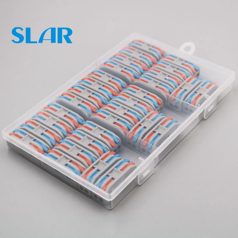 

30pcs box PCT-2-2 Pin Pole mini fast wire Connector Universal Compact Wiring Connectors push-in Terminal Block Lever 0.08-2.5mm2