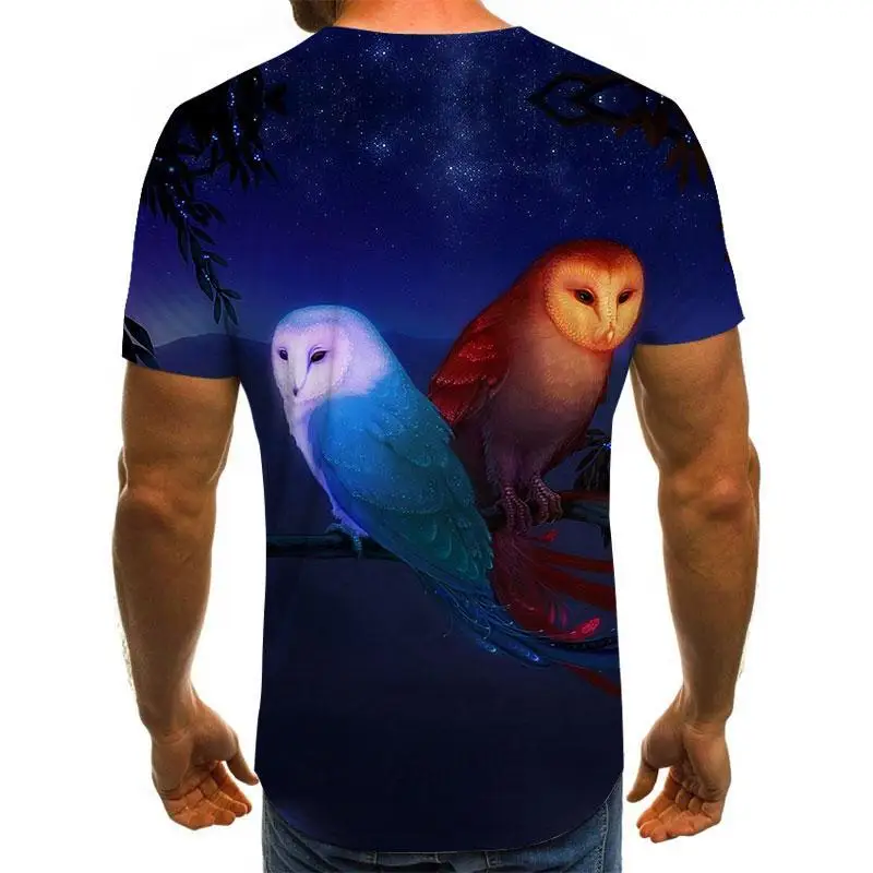 2021 summer new style 3D printing birds men's and women's casual T-shirt fashion trend young handsome T-shirt top 2021 summer new style 3D printing birds men's and women's casual T-shirt fashion trend young handsome T-shirt top