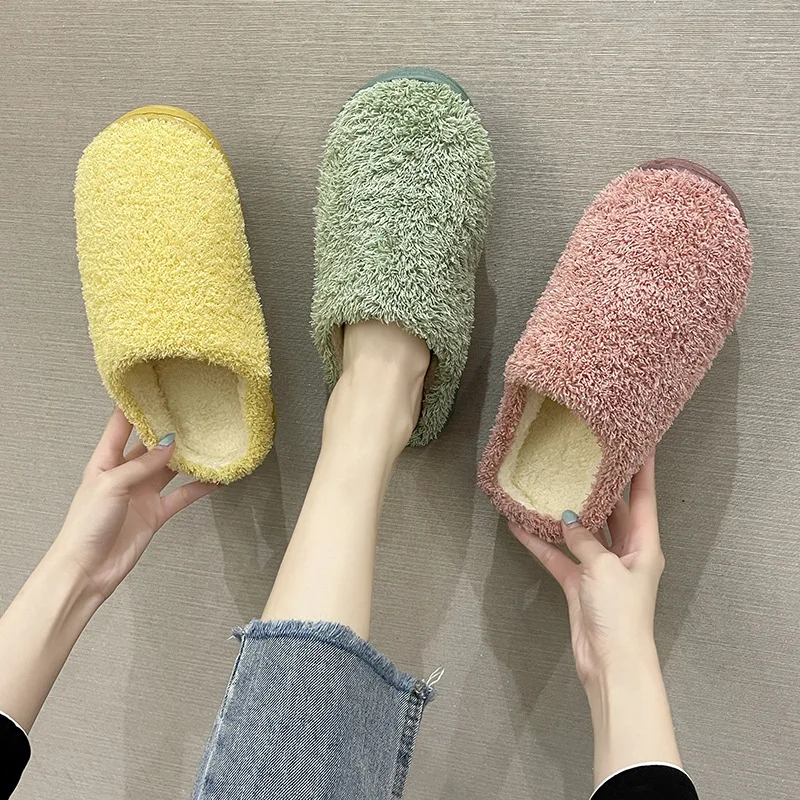 Ladies Autumn and Winter New Slippers Home Warm Cotton Slippers Indoor ...