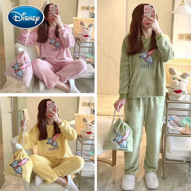 Женская Фланелевая пижама Disney с длинными рукавами и сумкой для хранения | Мать