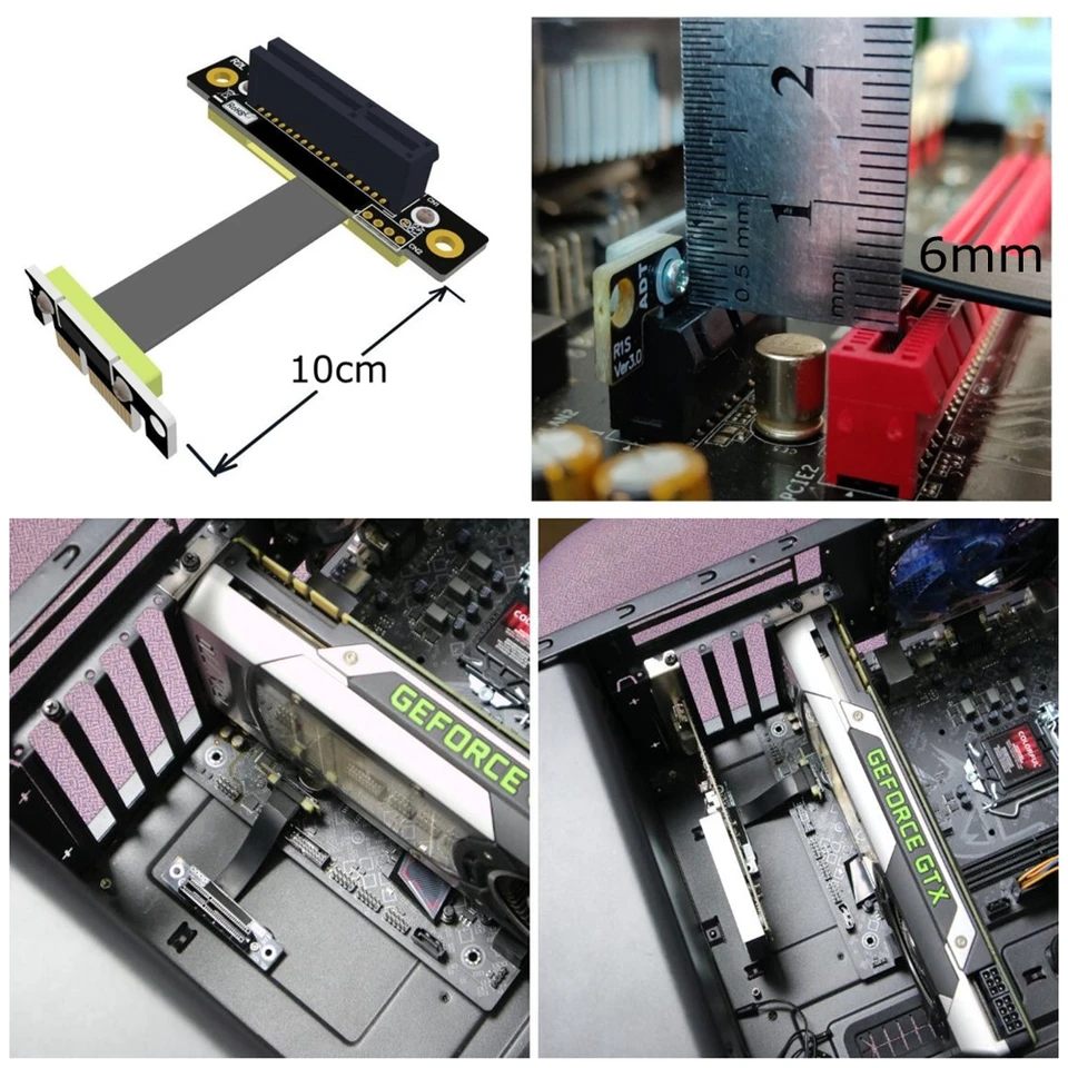 Mining Rig Risers WLGQ PCI-E X8 Riser Cards - 3 Pack 90 Degree Adapters ...