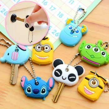 

Cute Anime Cartoon Silicone Keychain For Women Man Key Cover Key Caps Key Ring Key Holder Kids Gift 2020 New Fashion
