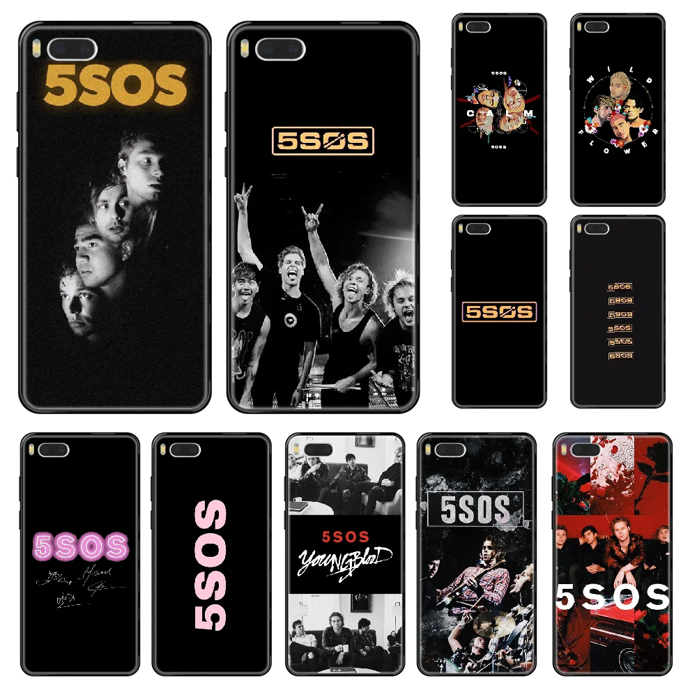5SOS 5 секунд лета телефонный чехол для Xiaomi Redmi Mi 3 6 8 9 A1 2 Max3 Mix2 X SE Lite Pro black art