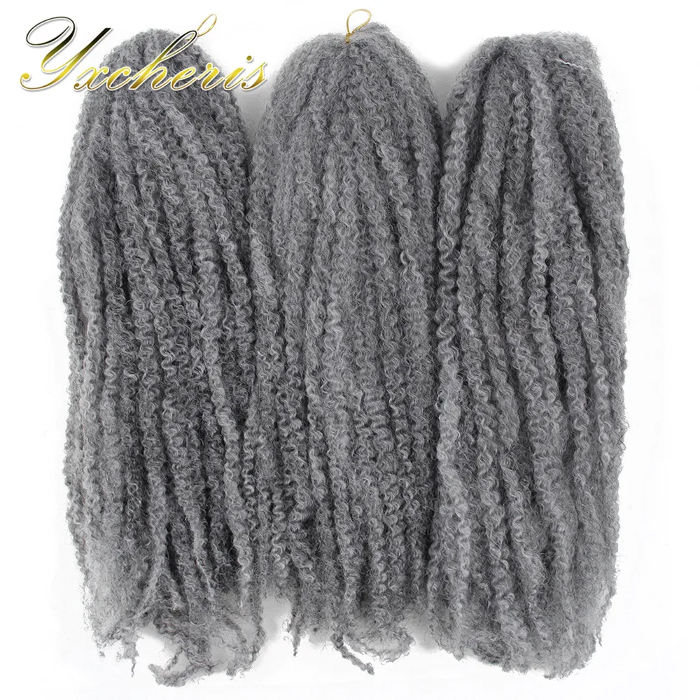 YXCHERISHAIR Kanekalon косички марли волос 18 &quotДлинные Серые светлые термостойкие АФРО