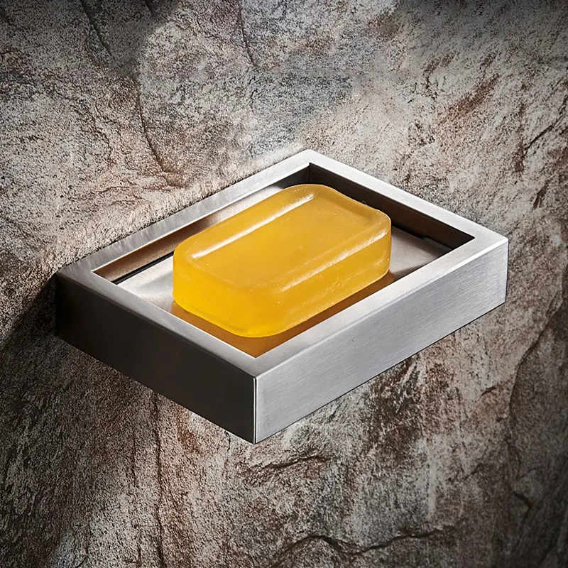 

304 Stainless Steel Soap Case Holder Ceramic Soap Container Anti Rust Draining Tray Soap Box for Bathroom Kitchen Use