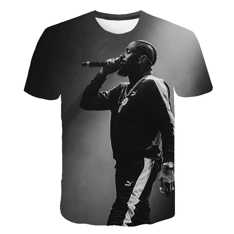 

Europe Rapper nipsey hussle Print T shirt Boys/Girls Harajuku Hip Hop nipsey hussle 3D Kids T-shirt Men Cool Children streetwear