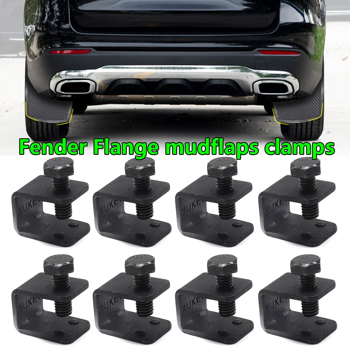 

8pc Universal Car Auto Splash Guards Fitting Fixing Black U C Clamps Mud Flaps For Car AUTO With fender flange