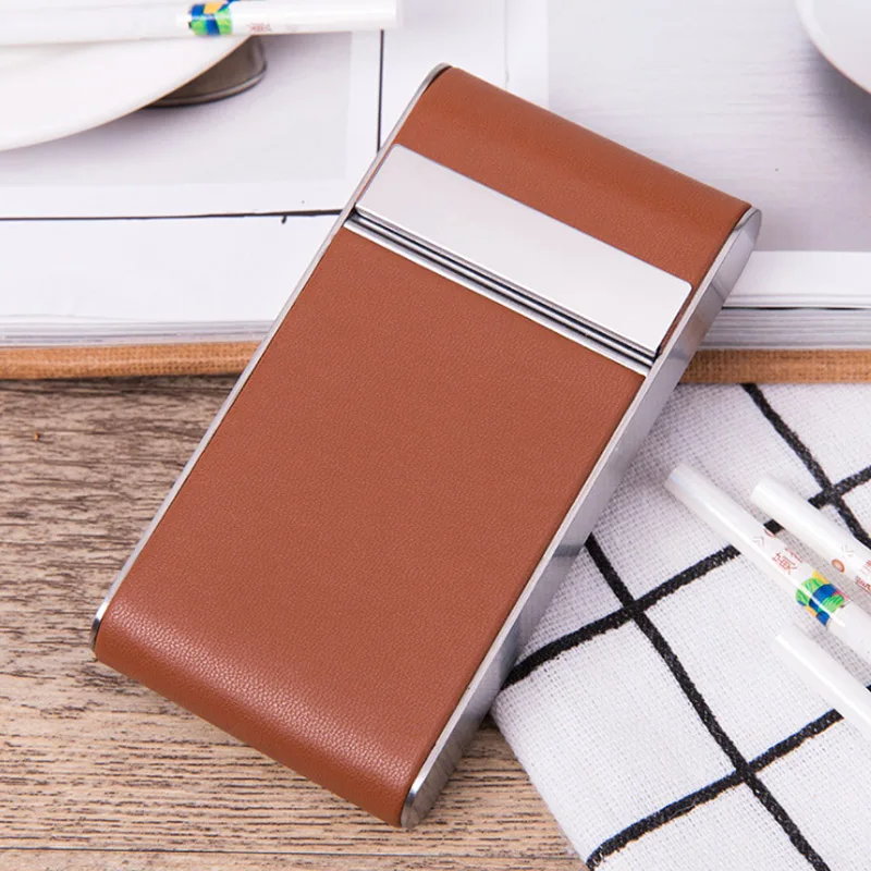 20 Slim Cigarettes PU Leather Cigarette Case Vintage Classic Magnetic  Button Women Cigarette Boxes Men's cigarette holder