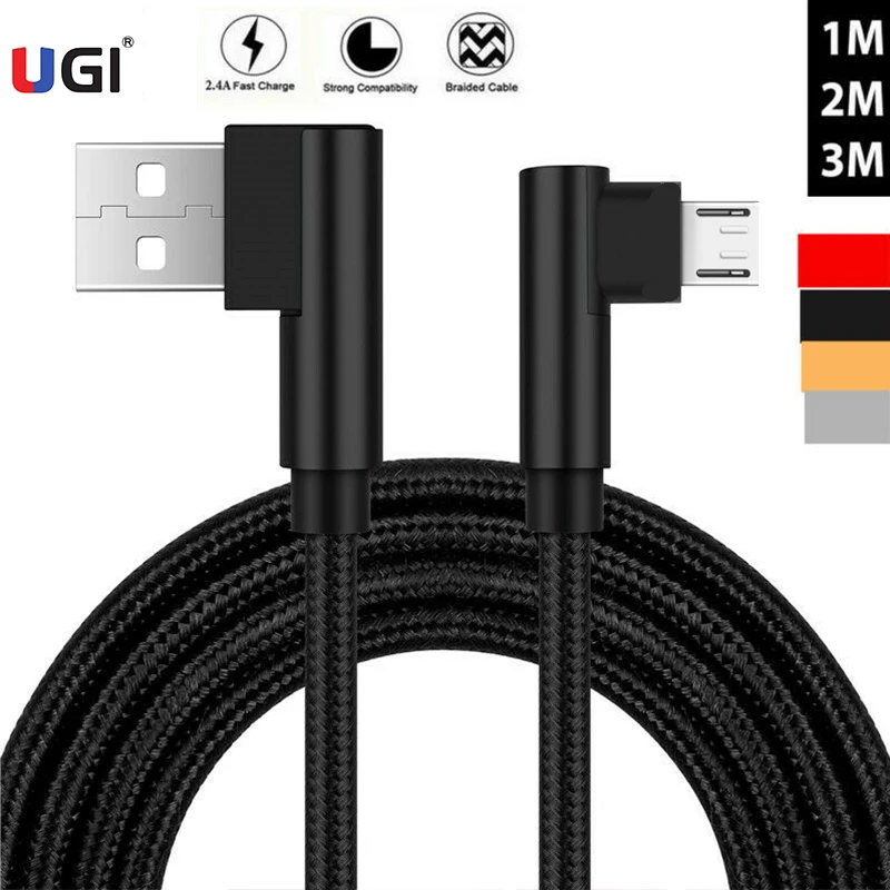 UGI 2020 New 2.4A Fast Charging Cable Type C USB Micro Mobile Phone Cables Tablet Elbow 90° Bend L Shape | Мобильные телефоны и