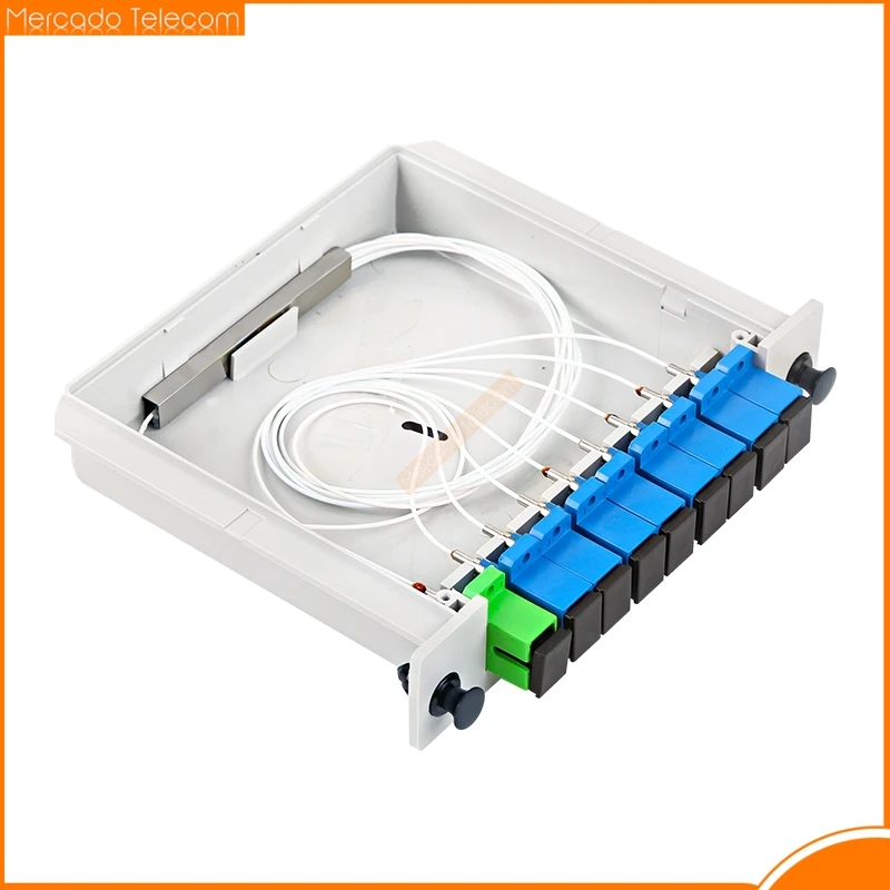 

Free Shipping PLC Cassette Insertion Type SC APC 1x8 Fiber Optic Splitter 1x8 SC UPC Fiber Optical Box FTTH 1x8 PLC Splitter box