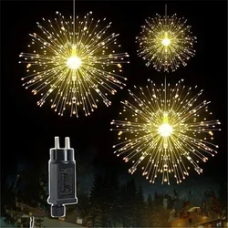 New Year Christmas Decoration 10 IN 1 1200LED Fireworks String Lights 8 Modes Curtain Fairy Lights Garland for Party Garden Tree