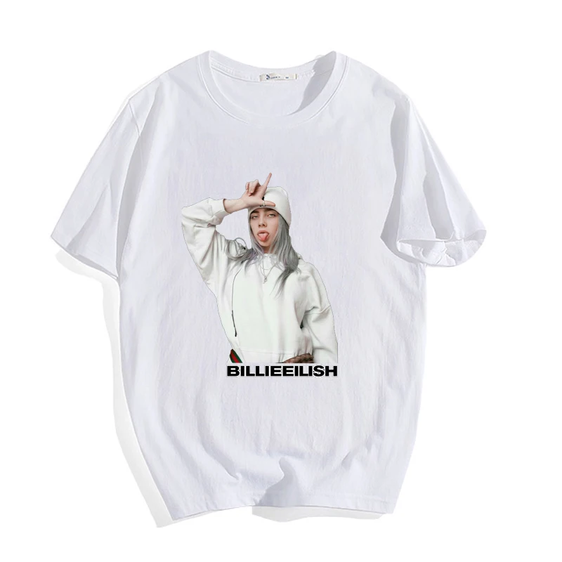 Крутая футболка унисекс, Повседневная футболка Billie Eilish, летние модные хлопковые футболки для подростков, Harajuku, футболки с короткими рукавами
