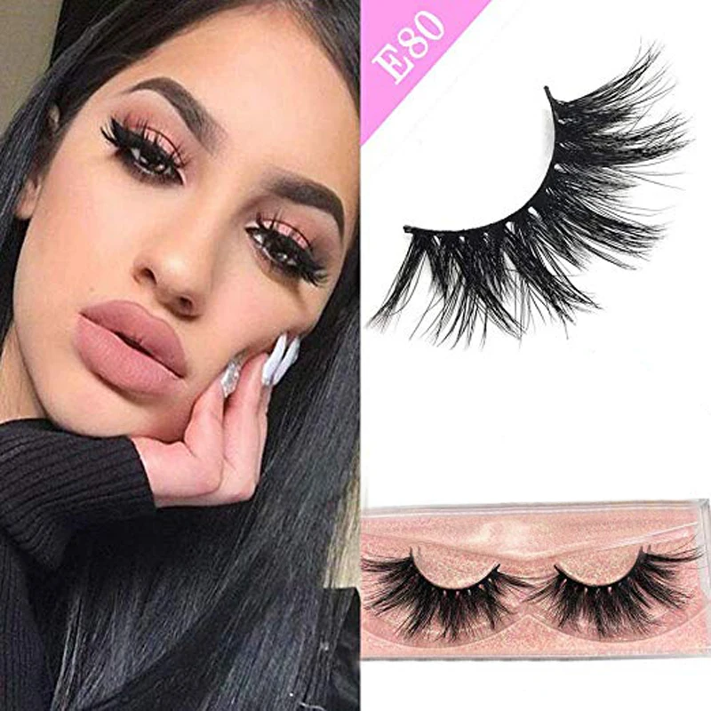 Частная торговая марка Логотип 3D норковые волосы Накладные ресницы Wispy Cross Eye Lashes