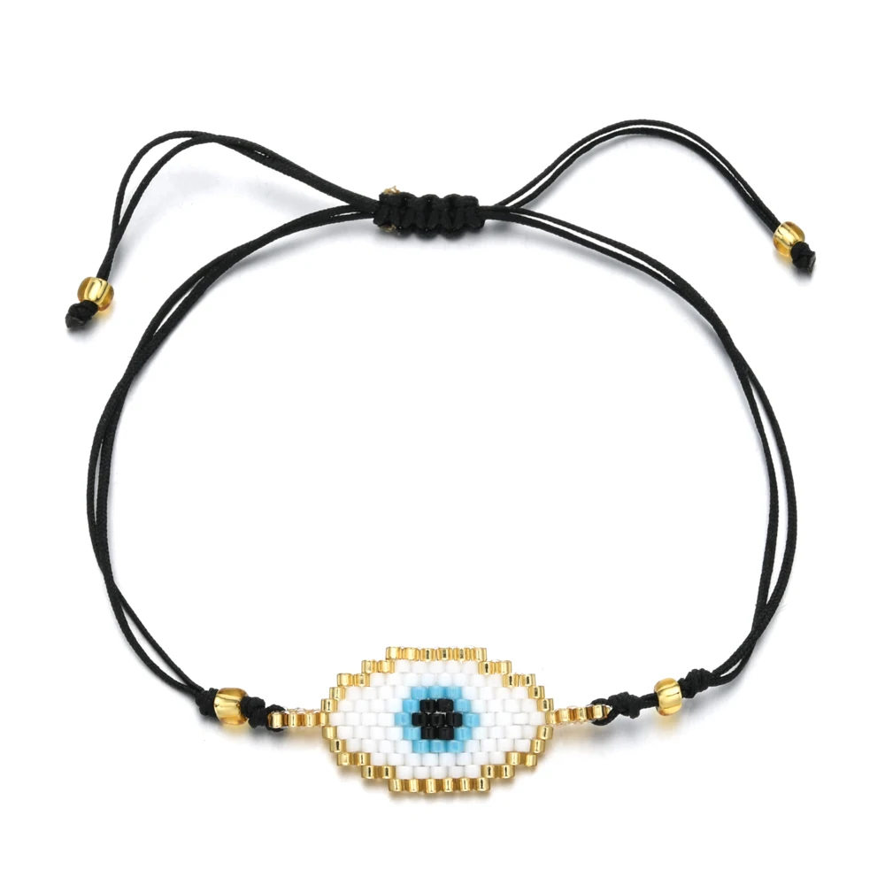 A1 Модные сглаза Diy браслет MIYUKI бисер браслет Pulseras Mujer женские ювелирные изделия хрустальные Браслеты Регулируемая цепочка - Окраска металла: A1