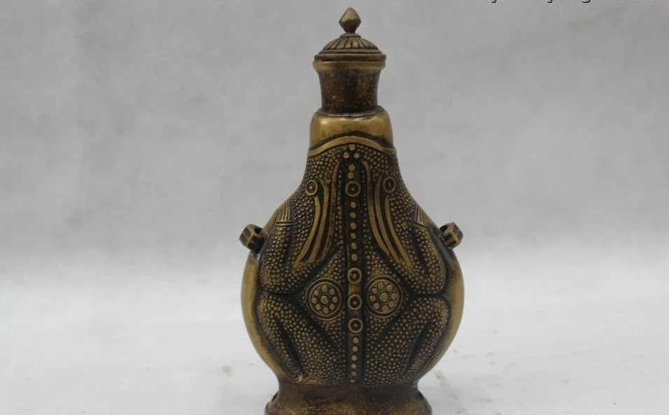 8&quotChinese Folk Pure Bronze Lucky Money drawing Spittor water jug kettle | Дом и сад