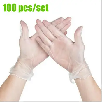 

100PCS Food Grade Disposable vinyl Gloves Anti-static Plastic Gloves For Food Cleaning Cooking Restaurant Kitchen Accessories