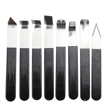 

8Pcs Stainless Steel Pottery Clay Ceramic Tools Sculpture Carving With Rubber Handle Modeling Clay Tools For DIY Craft Tool