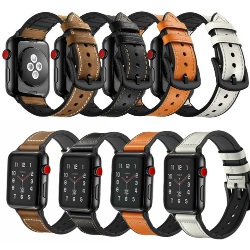

National belt for iwatch strap For Apple Watch Band leather loop 38/42mm 40mm 44mm Series 1/2/3/4/5 20cm Leather Ribbon