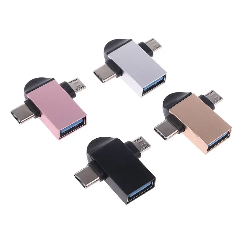 2 в 1 USB 3,0 Micro usb type C OTG адаптер type C конвертер для Xiaomi samsung USB адаптер Android смартфонов