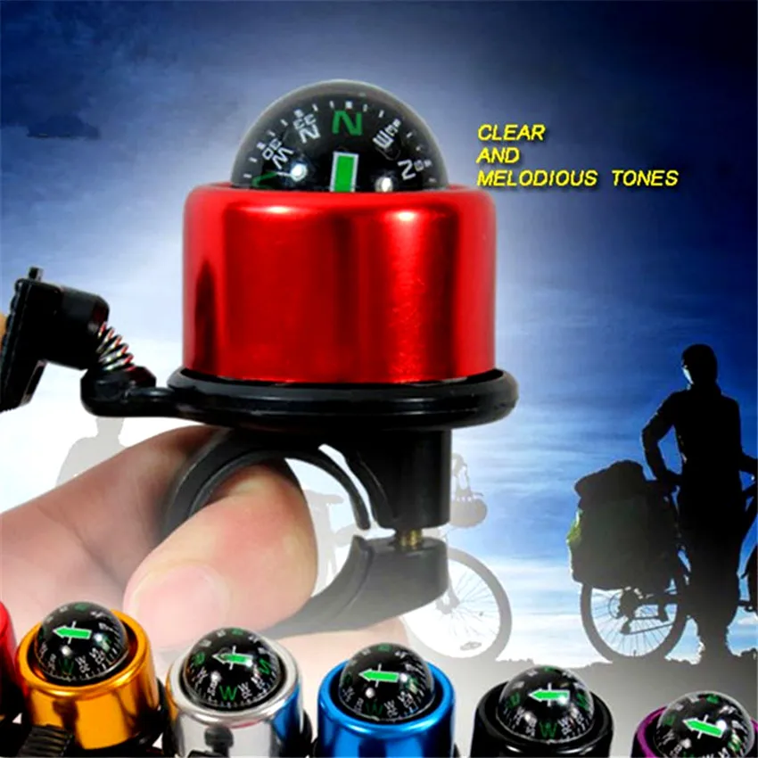 Велосипедные звонки из алюминиевого сплава, звонок для велосипеда с компасом на открытом воздухе, велосипедное кольцо, велосипедный клаксон велосипедный Звонок с компасом, велосипедное кольцо