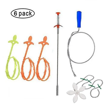 

6 Pieces Drain Snake Hair Cleaning Tool Hair Drain Sink Clog Remover Clog For Kitchen Sink Bath Tub Toilet