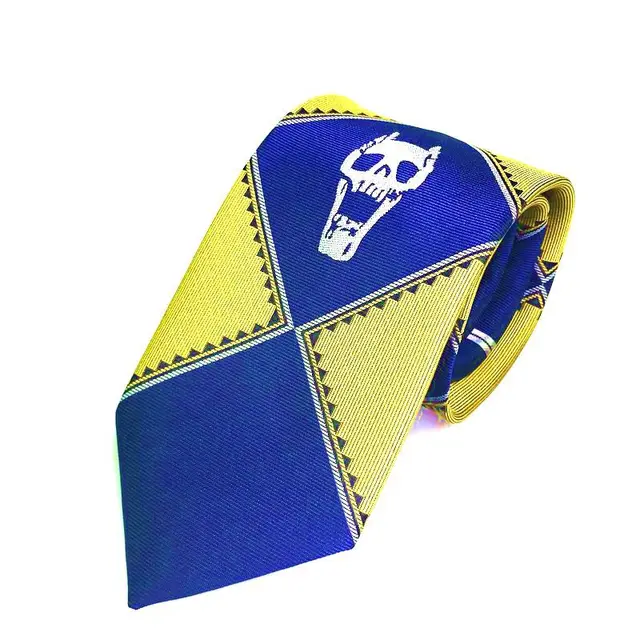JoJo's Bizarre Adventure KILLER QUEEN Kira Yoshikage Skull Neck Tie Cosplay Costumes Accessoies YELLOW