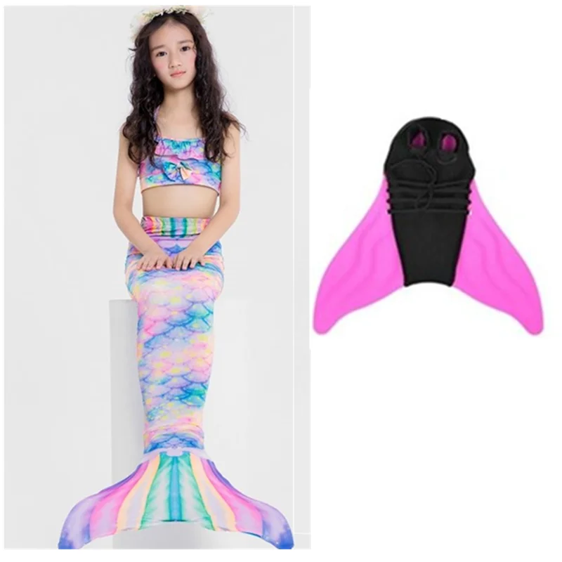 4 унида/комплект,, для девочек, sirena colas con Fin Traje de bamino, бикини, Traje de bamino, vestido para nignas con Flipper Monofin p - Цвет: 4pcs as picture show