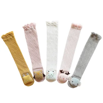

3pcs/lot Summer Mesh Thin Baby Socks Cotton Anti-mosquito Infant Cartoon Doll Children Over-the-Knee Kneecap