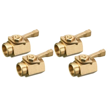 

3/4 Inch Brass Globe Valve Garden Hose Connector (Pack of 4), Brass Water Hose Parts