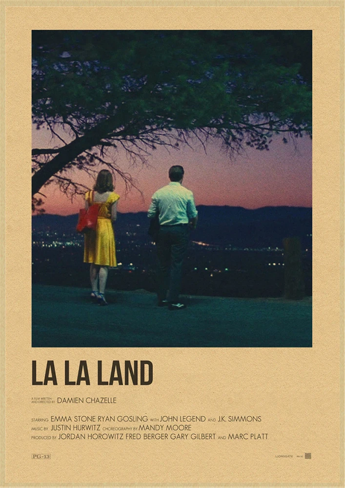 LA LA LAND movie Retro Kraft Paper Poster Retro Wall art crafts sticker Living Room Paint Bar Cafe Decorative Paintings