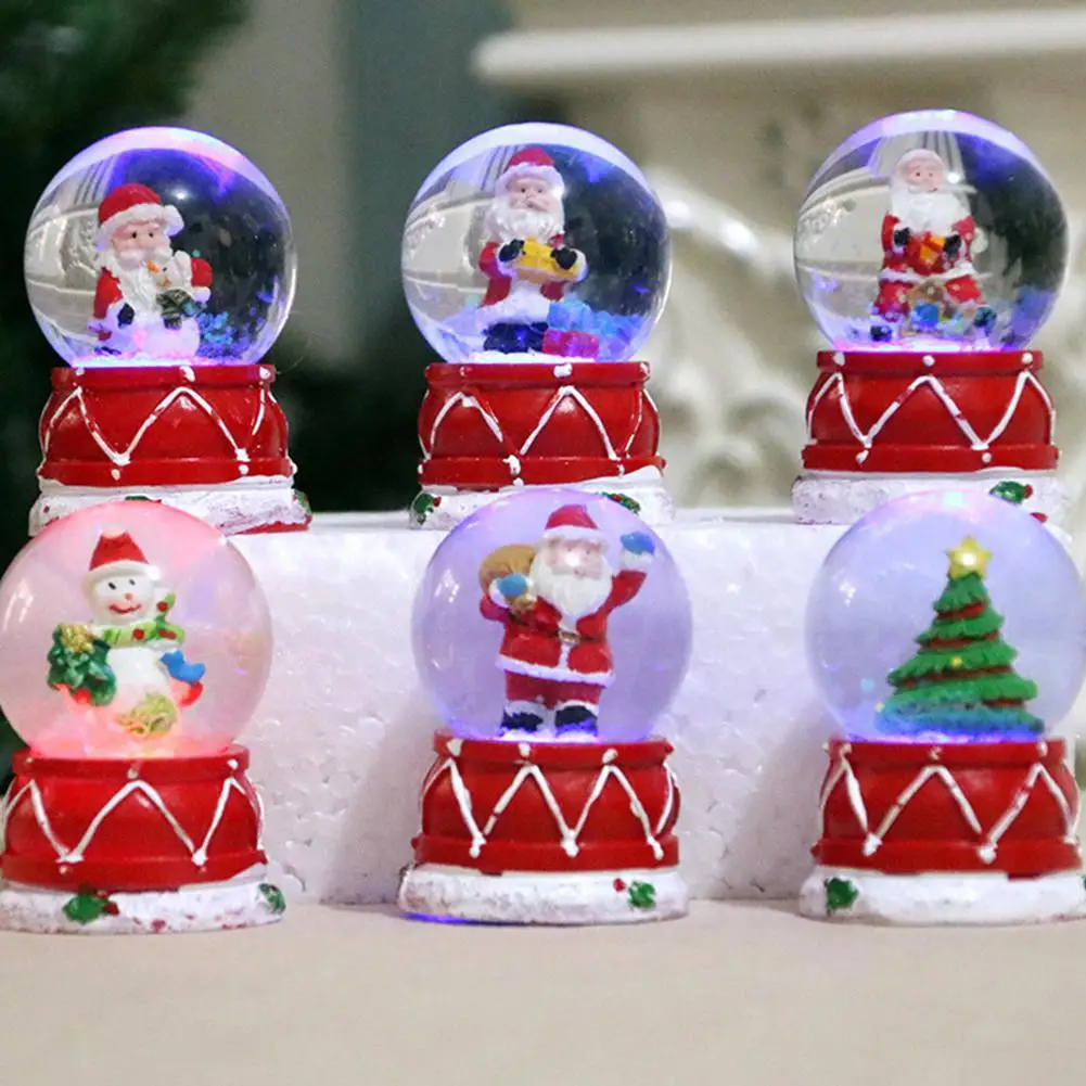 Christmas Luminous Plexiglass Ball Crystal Wishing Ball Ornament for Xmas Tabletop Decor