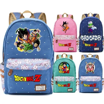 

Comics Dragon Ball Son Goku Master Roshi Flower Dot Boy Girl School Bag Women Bagpack Teenagers Schoolbags Canvas Femme Backpack