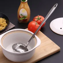 1 шт суповая из нержавеющей стали ложка Фильтр Дуршлаг 2 в 1 длинная ручка кухонный инструмент JS23