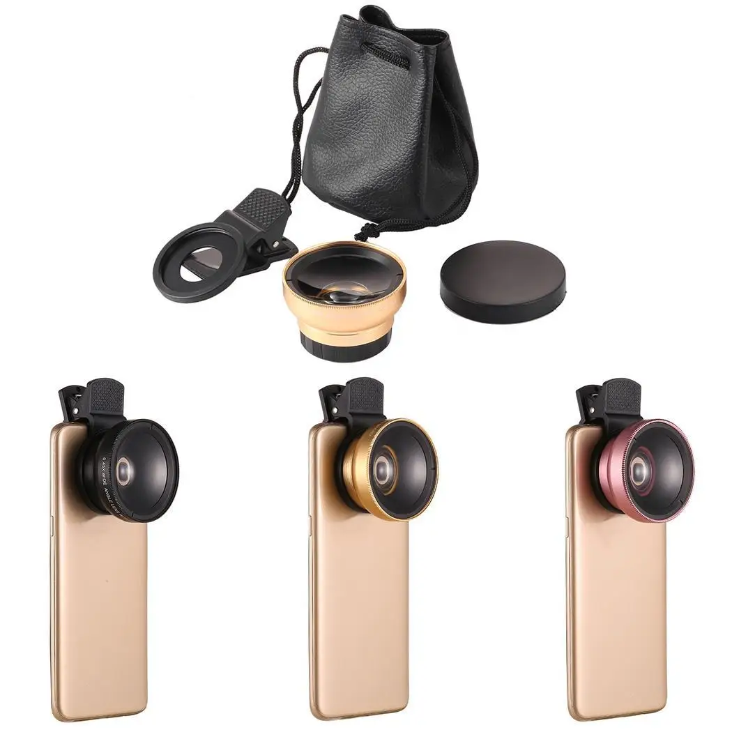 

0.45X Wide Angle Lens with Macro Professional Clip-On Phone Camera Lens Mobile Phone, Camera, etc. Kit