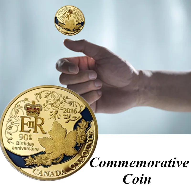 Hot sale Anniversary Commemorative Coin Canadian Maple Leaf Birthday Color Collection Gold Coins | Дом и сад